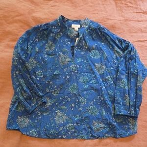 Floral Blue Blouse